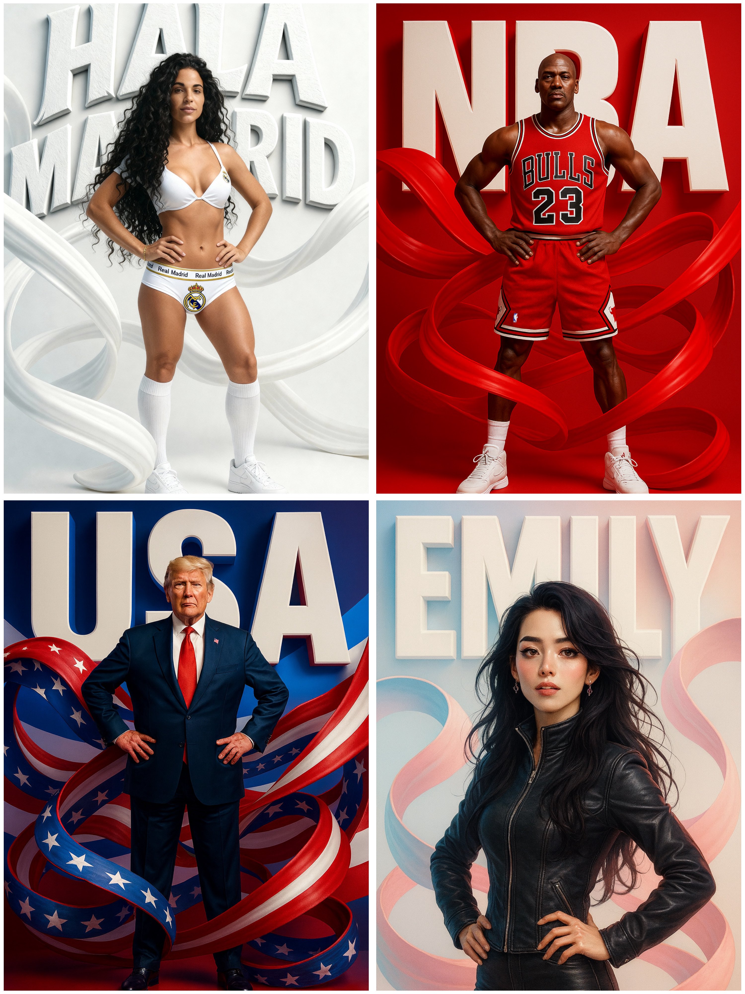 Poster concept 3:4 aspect ratio 4K hyper-real studio, full-body portrait standing confident facing c